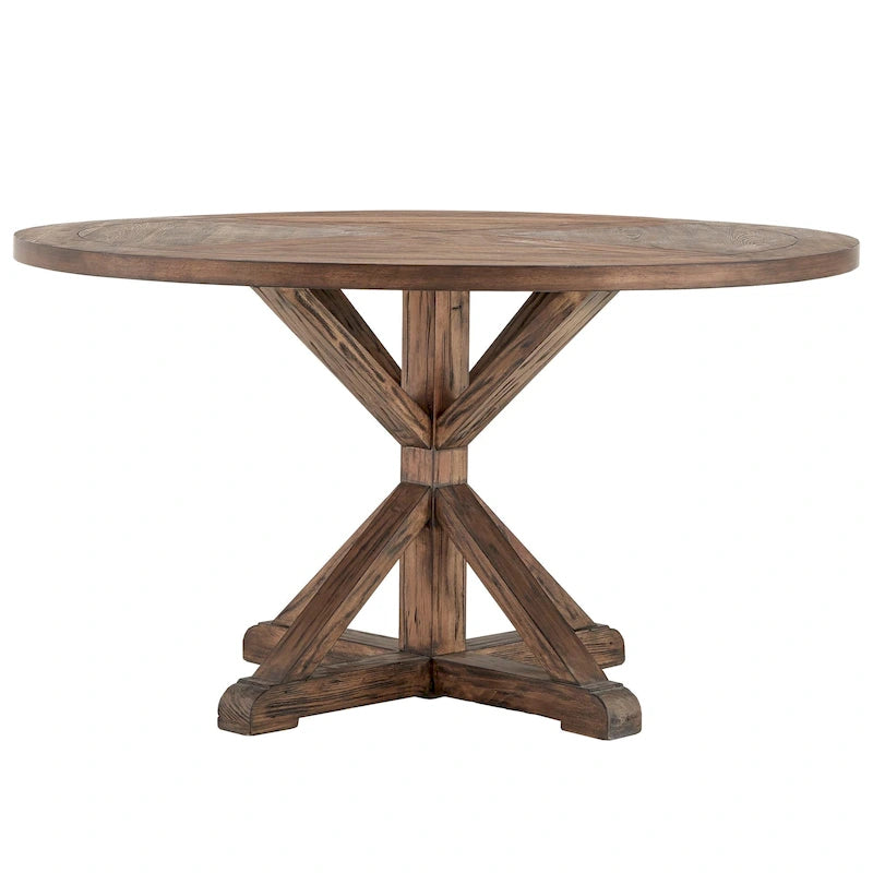Table à manger ronde finition marron