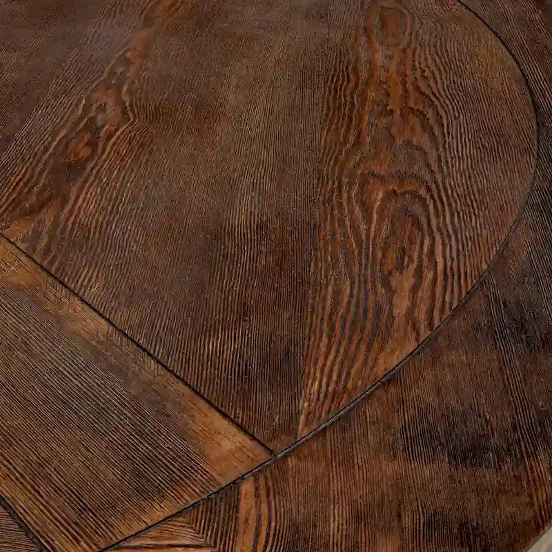 Table à manger ronde finition marron