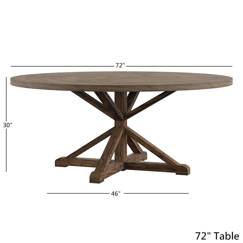 Table à manger ronde finition marron