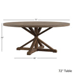 Table à manger ronde finition marron