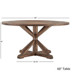 Table à manger ronde finition marron