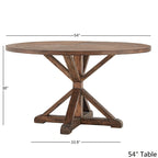 Table à manger ronde finition marron