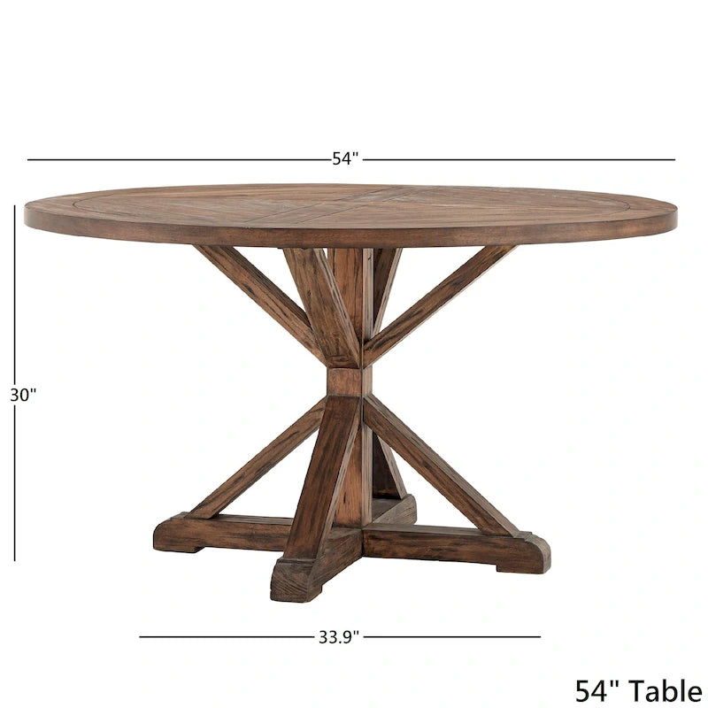 Table à manger ronde finition marron