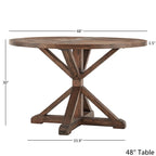 Table à manger ronde finition marron