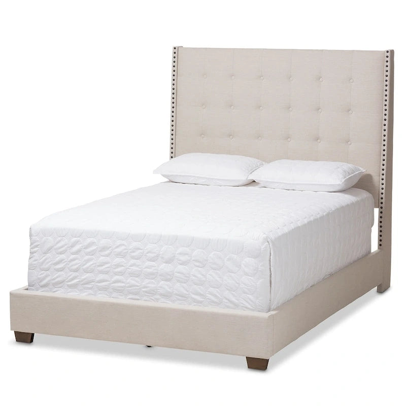 Lit contemporain tapissé de tissu