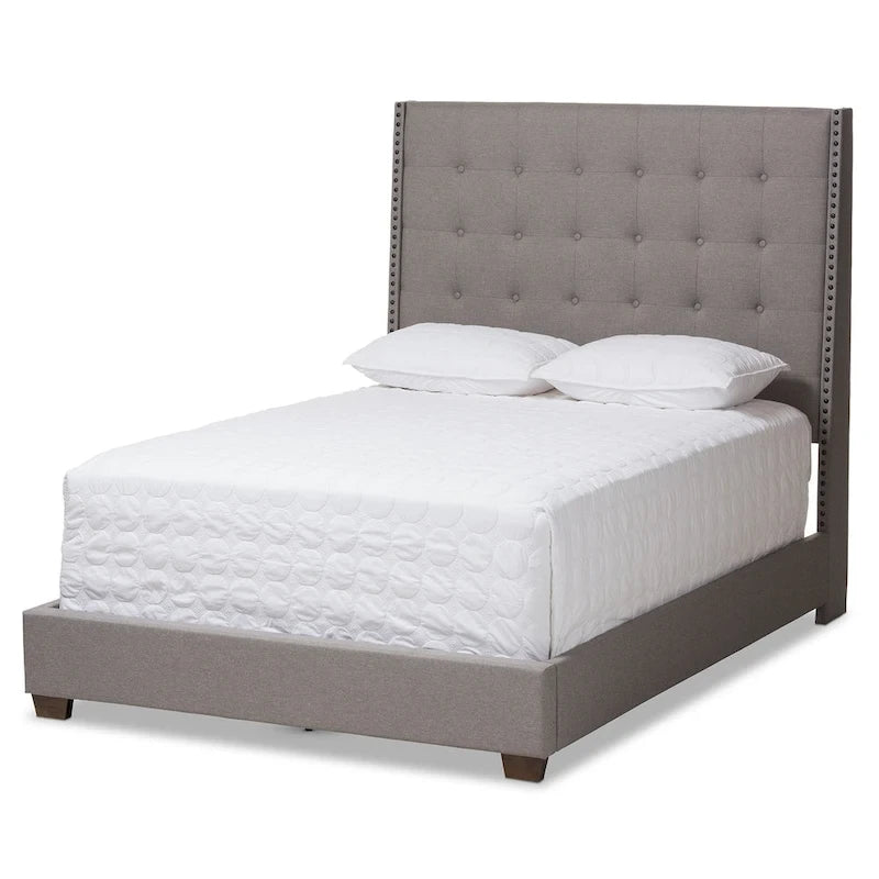 Lit contemporain tapissé de tissu