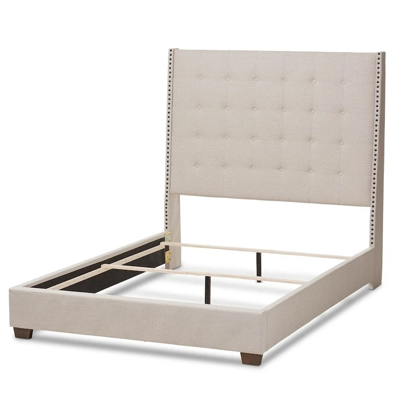 Lit contemporain tapissé de tissu