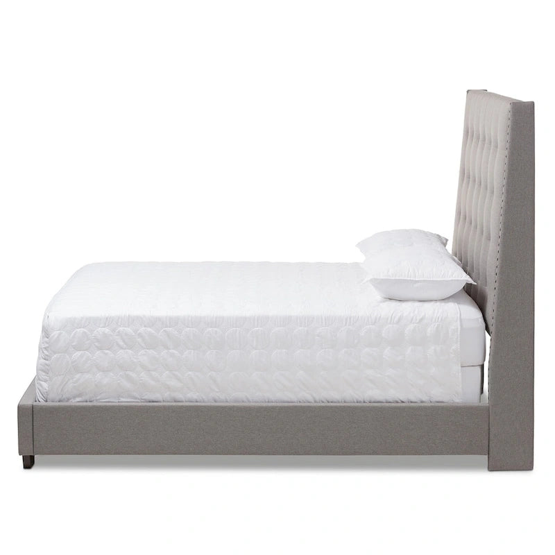 Lit contemporain tapissé de tissu