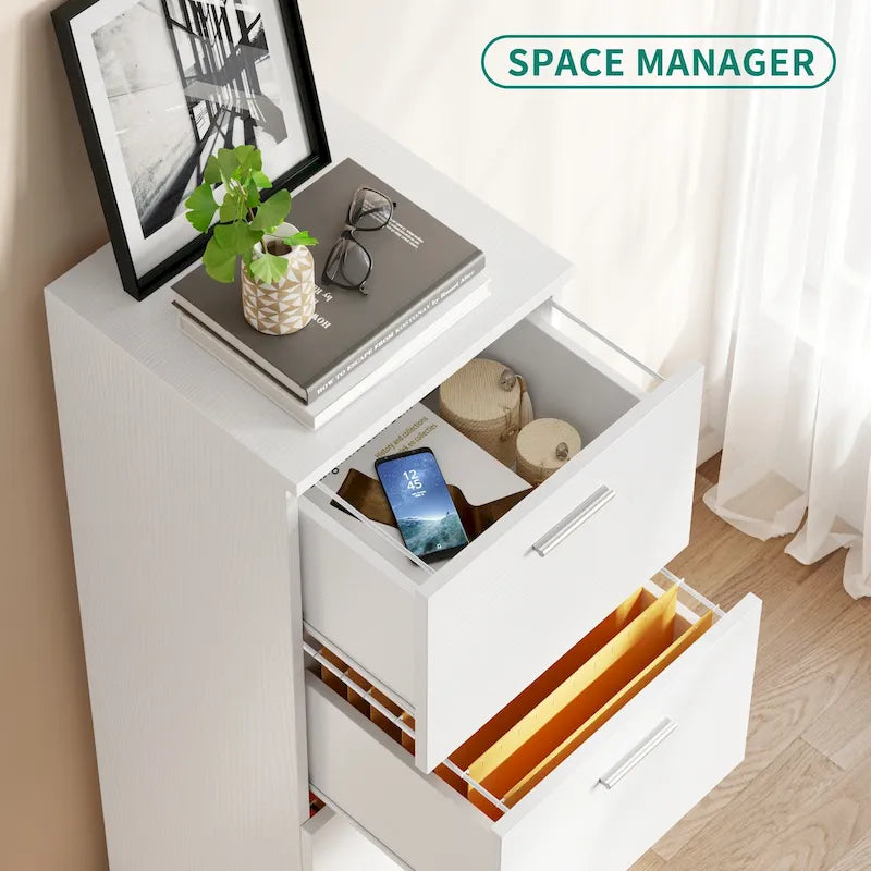 Meuble de rangement vertical verrouillable à 4 tiroirs de 130 cm de haut pour bureau à domicile