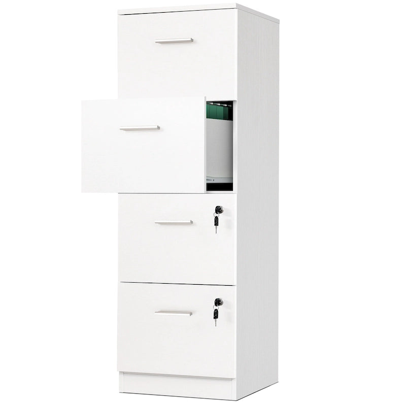 Meuble de rangement vertical verrouillable à 4 tiroirs de 130 cm de haut pour bureau à domicile