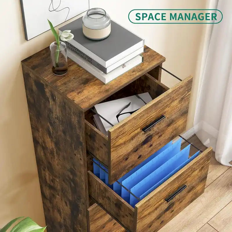 Meuble de rangement vertical verrouillable à 4 tiroirs de 130 cm de haut pour bureau à domicile