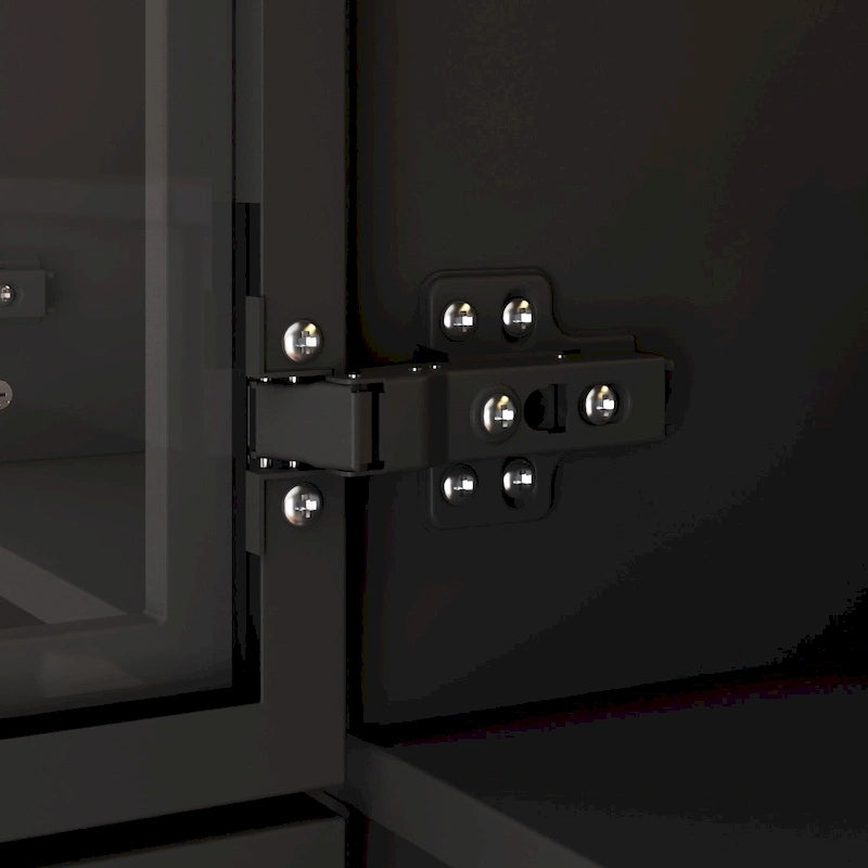 47,2 Grande Armoire LED Lumineuse Placard à Portes en Verre Entièrement en Verre