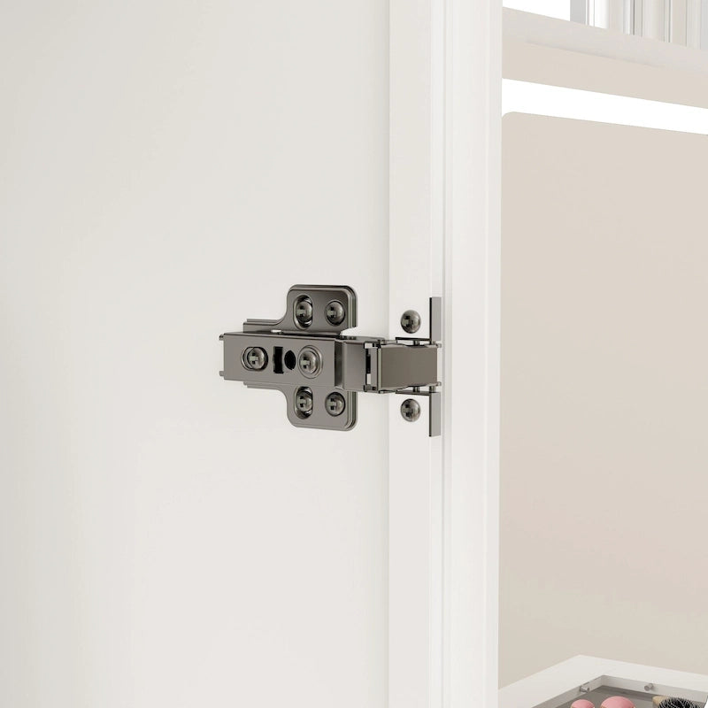 47,2 Grande Armoire LED Lumineuse Placard à Portes en Verre Entièrement en Verre