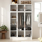 47,2 Grande Armoire LED Lumineuse Placard à Portes en Verre Entièrement en Verre