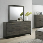 Chambre à coucher 6 pièces complète King en bois gris antique