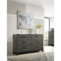 Chambre à coucher 6 pièces complète King en bois gris antique
