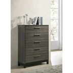 Chambre à coucher 6 pièces complète King en bois gris antique