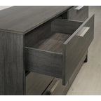 Chambre à coucher 6 pièces complète King en bois gris antique