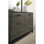 Chambre à coucher 6 pièces complète King en bois gris antique