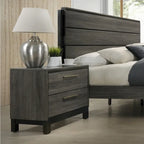 Chambre à coucher 6 pièces complète King en bois gris antique