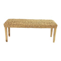 Banc d'intérieur en bois massif et jacinthe d'eau naturelle
