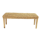 Banc d'intérieur en bois massif et jacinthe d'eau naturelle
