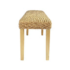 Banc d'intérieur en bois massif et jacinthe d'eau naturelle
