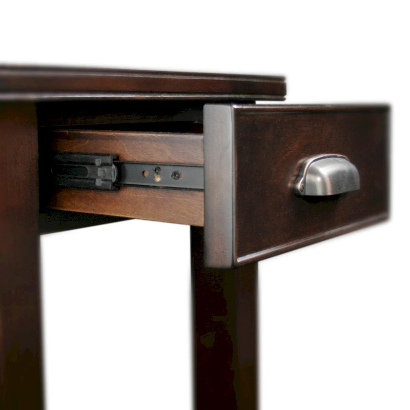 10507 Table d'appoint à un tiroir avec étagère, Merisier chocolat
