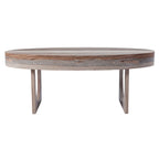 Table basse contemporaine en faux cuir marron