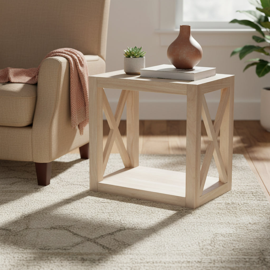 Hampton Solid Wood Unfinished Narrow End Table