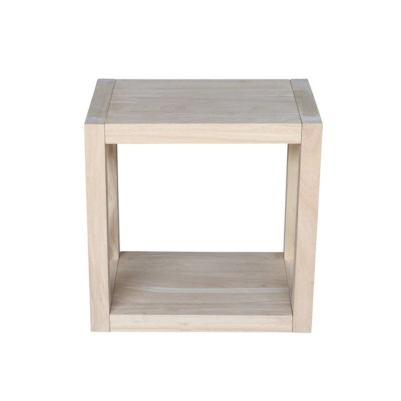 Table d'appoint étroite en bois massif non fini