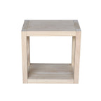 Table d'appoint étroite en bois massif non fini