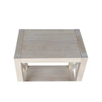 Table d'appoint étroite en bois massif non fini