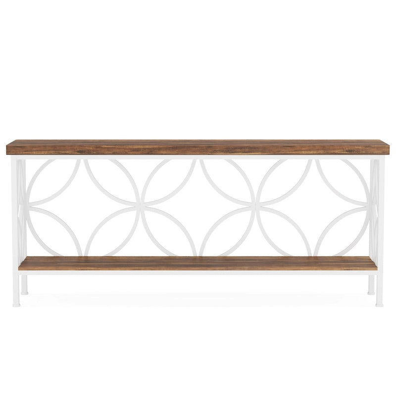 Table de canapé longue de 70,9 pouces, console industrielle - 70,9 L 11,8 P 31,9 H