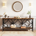 Table de canapé longue de 70,9 pouces, console industrielle - 70,9 L 11,8 P 31,9 H