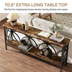 Table de canapé longue de 70,9 pouces, console industrielle - 70,9 L 11,8 P 31,9 H