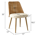 Chaise de salle à manger tapissée en tissu (lot de 4)