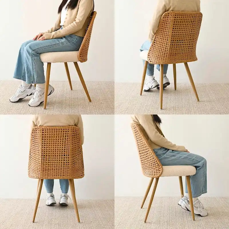 Chaise de salle à manger tapissée en tissu (lot de 4)
