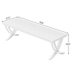 Table à manger rectangulaire 6-8 personnes, grande table de cuisine en bois de 198 cm style ferme