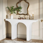Table Console de 47 Pouces, Table Basse Noire Derrière un Canapé, Table d'Entrée Vintage Moderne