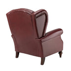 Fauteuil classique en cuir à oreilles avec clous – Lot de 2