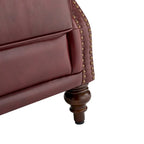 Fauteuil classique en cuir à oreilles avec clous – Lot de 2