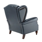 Fauteuil classique en cuir à oreilles avec clous – Lot de 2
