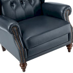 Fauteuil classique en cuir à oreilles avec clous – Lot de 2