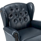 Fauteuil classique en cuir à oreilles avec clous – Lot de 2