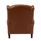 Fauteuil classique en cuir à oreilles avec clous – Lot de 2