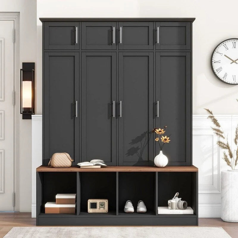 Meuble d'entrée multifonctionnel avec plusieurs espaces de rangement