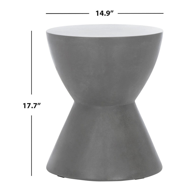 Table d'appoint en béton pour l'intérieur et l'extérieur – 14.9 x 14.9 x 17.7 – 15Px15Lx18H