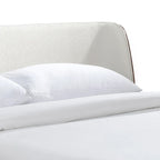 Ensemble de chambre trois pièces bas de gamme en bouclette, style Mid-century, avec tête de lit capitonnée
