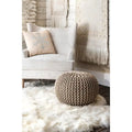 Pouf Ottoman en coton uni tricoté